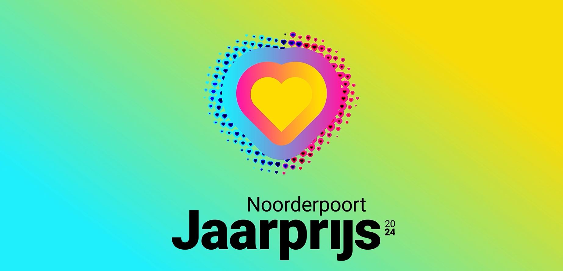 Logo van de Noorderpoort Jaarprijs 2024 met een kleurrijk hart en moderne typografie